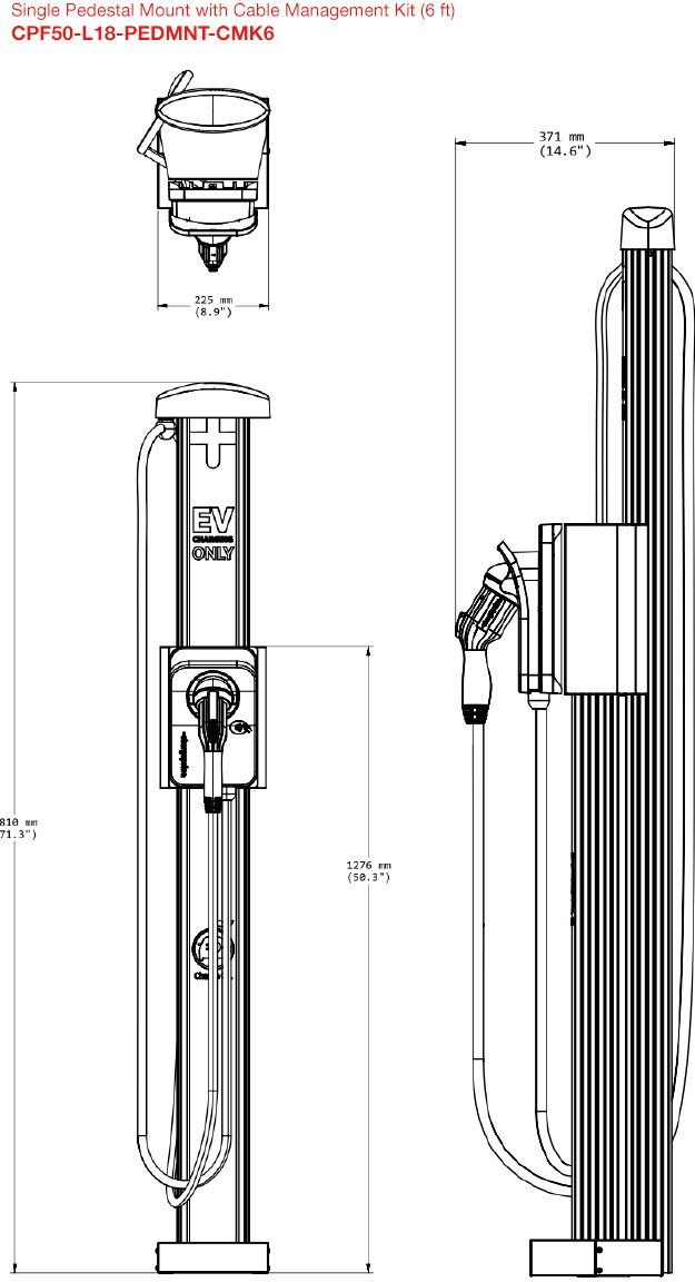 ChargePoint CPF50 L18 dimensions