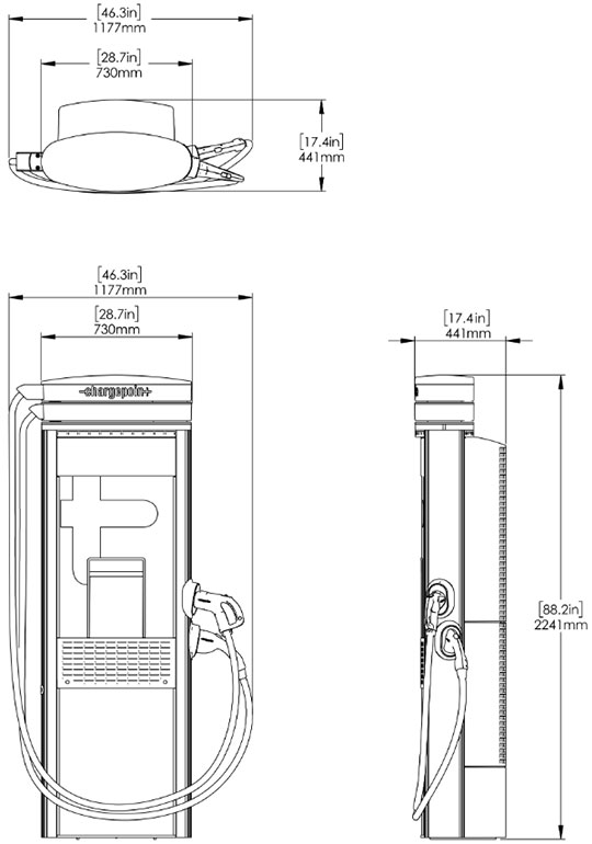ChargePoint Express dimensions