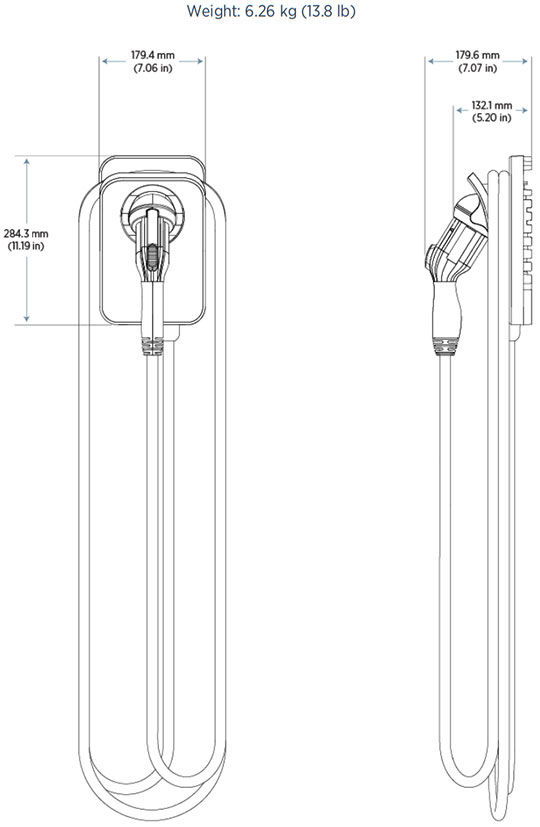 ChargePoint Home Flex dimensions